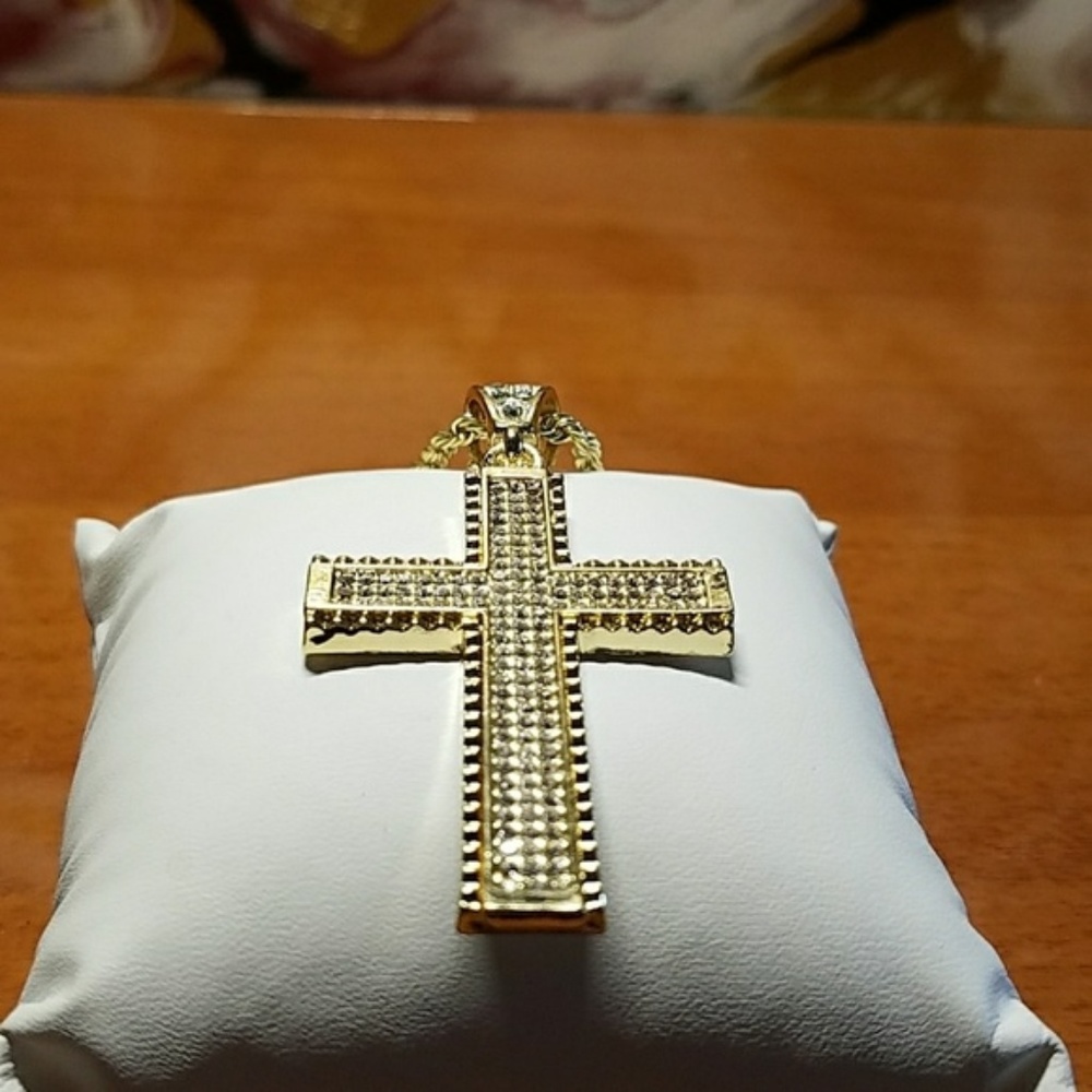 Mens "Jordan" 20K Gold Plated Cross Necklace